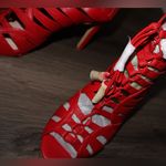 Womens Vince Camuto Narrital Lace Up Caged Dress Sandals 7 1/2 Red Size 7.5 Photo 5