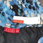 Elle  size 8 women hi low maxi skirt lined elastic waist blue black spotted print Photo 8