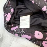 Bar III  Women's XXS Black & Pink Orchid Floral Chiffon 3/4 Sleeve Tie Neck Top Photo 5