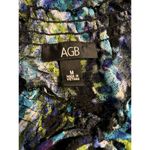 AGB Women Blouse 3/4 Sleeve Lace Key whole Round Neck Lined Elastic Neck Hem Size M Photo 7