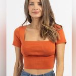 fab'rik AUBURN SHORT SLEEVE KNIT TIE-BACK CROP Photo 0