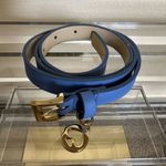 Kate Spade VGUC Blue Leather Belt with Gold Buckle Photo 1