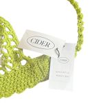 Cider  Crochet‎ Daisy Halter Crop Bralette Top Size L Green Festival Hippie NEW Photo 4