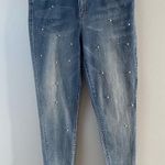 Seven 7 Blue Jeans 34x29 Pearls High Rise Skinny Tag Size 16 Photo 13