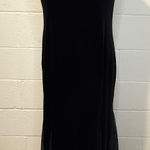 Ronni Nicole  Long Black Velvet Dress with Sheer Panels Photo 0