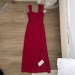 Abercrombie & Fitch Wide Strap Corset Midi Dress in Dark Pink Photo 3