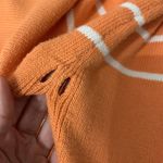 J Jill Striped Knit Sweater Pullover Orange White Lightweight‎ Casual Comfy M Size M Photo 6