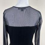 Karen Kane Maxi Dress Medium Black Velvet Sheer Sleeve Holiday Whimsigoth Witchy Photo 5