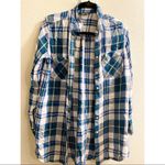EXPRESS ✨  Turquoise Plaid Shirt ✨ Photo 1