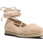 Michael Kors Cadence Suede Lace Up Espadrille Flats Blush Pink Ballet Size 6.5 Photo 0