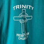 Vintage 90s Trinity Presbyterian Church T Shirt Blue Large L Single Stitch Solid Photo 13
