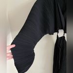 Good American  Black Pleated Mini Dress Dramatic Sleeves Open Back 1/2 Photo 7