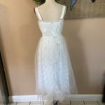Lulus NWOT Ethereal Impression White Tulle Ruffled Bustier Midi Dress Photo 5