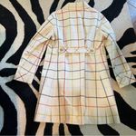 Coach  Ivory Beige Plaid Trench Coat Photo 9