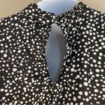 Scoop Ruffle Peplum Women’s Black White Polka Dot Long Sleeve Shirt Blouse Large Photo 1
