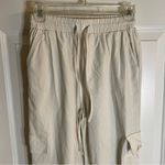 Happily Grey Women's Cream Nylon Cargo Jogger Pants Size Small Photo 3