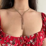 Vestique pavé crystal embellished rhinestone drop lariat necklace Photo 6