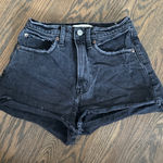Abercrombie & Fitch black Curve Love High Rise waisted Mom Shorts Photo 0