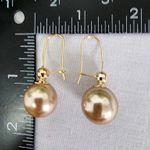Champagne Pearl Drop Earrings Gold Filled Photo 6