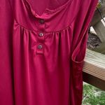 NEW Women's Red Button Up V Neck Tank Tops Sleeveless Babydoll Casual Size XL Photo 2