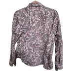 CHAPS Classics Womens Pink Black Paisley Long Sleeves XL Button Up Shirt READ Photo 1
