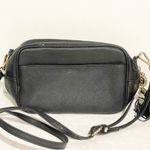Victoria's Secret  Black Faux Leather Mini Gold Studded Crossbody Bag Tassel Photo 3