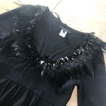 Nanette Lepore  NWOT Black Wool with Feathers Dress Photo 0