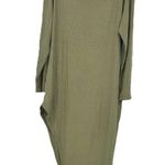 Green Ribbed Stretch Scoop Neck Long Sleeve Dress Size 3XL Photo 1