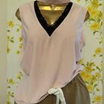 Tempted Hearts Pink Sleeveless Blouse with Black Lace Trim size M Size M Photo 6