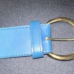 Blue Faux Leather Gold Photo 4
