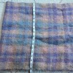 Vintage 60s Pastel Plaid Purple/Pink Fringe Mohair Wool Large 18x72 Rectangle Sc Purple Photo 3