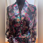 Victoria's Secret Victoria’s Secret Gold Label Vintage Sheer Floral Paisley Belted Robe Kimono OS Photo 2