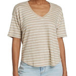 Faherty Linen Oceanside Striped Top in Neutral (M) Photo 0