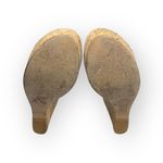 Stuart Weitzman Slingback Cork Platform Tall Wedge Sandal Gunmetal Grey 6M Photo 13