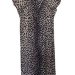 Talbots  Size 6 Black Tan NWT Leopard Print Cover Up Dress Chiffon V Neck Photo 0