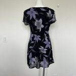TESSUTO Floral Dress SMALL black PURPLE short sleeves Photo 6