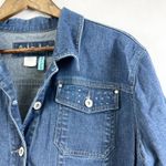 Fresh Produce Women Denim Jean Jacket Large Stretch Rhinestone Classic Heritage Photo 1