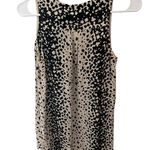Vince  Black and Cream Patterned animal print Tank Top Sz S Photo 2