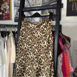 ZARA  Leopard Satin Slit Midi Skirt Brown Black XS Photo 4