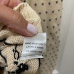 Ellison  Cream with Black Stitch Hearts Crew Neck Knit Sweater Small Photo 5