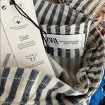 ZARA NWT  Striped Denim Crop Top in Blue White Size‎ Extra Small Photo 3