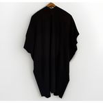 Worthington Black Cardigan Sweater XL Open Front Cocoon Cape Long Rib Knot Photo 3