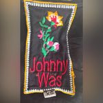 Johnny Was  Semi-Sheer Black Tank With Blue Embroidery‎ Cupro Rayon Size XS EUC Photo 2