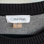 Calvin Klein  Floral Black Modest Office Career Sweater Dress Cozy Size Medium Photo 2