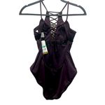 Hobie  Women's Deep Plum Purple Halter One Piece Swimsuit
Size L Photo 1