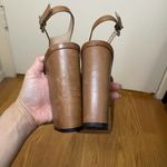 Schutz  Brown Soft Leather Peep toe slingback platform heels size US 9 Photo 3