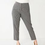 Nine West Black White Grid Geometric Pull On Cropped Crop Ankle Work Dress Pants Photo 2