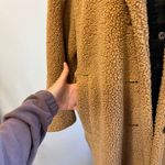 Tan Plush Long Oversized Peacoat Trench Button Front Jacket Size 2X Photo 1