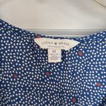 Lucky Brand 🍀 Women’s Blue With White/Red Polka Dots Casual Summer Dress Size M Photo 3