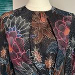 Farm Rio  NWT Sparkle Flowers Black Satin Mini Dress - small ($225) Photo 7